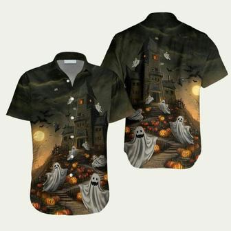 Haunted House For Ghost Halloween Hawaiian Shirt | Newhawaiianshirts CA