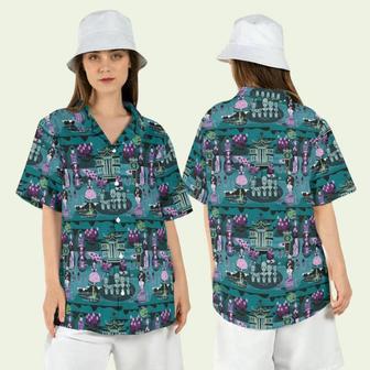 Haunted Mansion Map Halloween Horror Hitchhiking Ghosts Hawaiian Shirt | Newhawaiianshirts