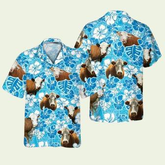 Hereford Blue Floral Hawaiian Shirt | Newhawaiianshirts UK