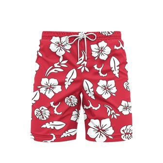 Hibicus Flowers Pattern Beach Shorts For Men | Newhawaiianshirts CA