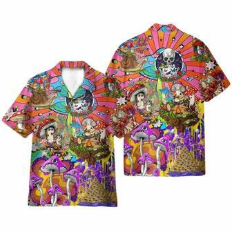 Hippie Mushroom Peace Life Hawaiian Shirt | Newhawaiianshirts CA