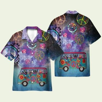 Hippie Peace Sign Cats On Bus Hawaiian Shirt | Newhawaiianshirts DE