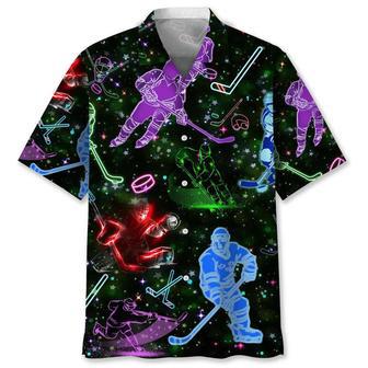 Hockey Neon Light Hawaiian Shirt Summer Gifts | Newhawaiianshirts DE