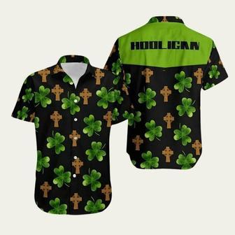 Hooligan Shamrock Irish Cross Patricks Day Hawaiian Shirt | Newhawaiianshirts UK