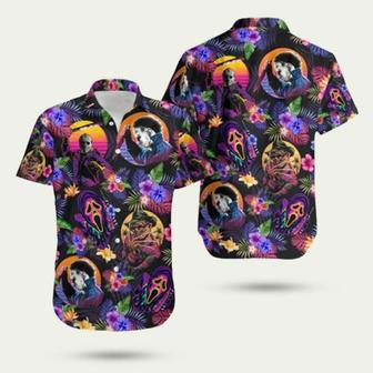 Horror Halloween Movie Michael Myers Jason Voorhees Hawaiian Shirt | Newhawaiianshirts CA