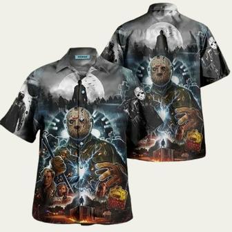 Horror Movie Characters Jason Voorhees Killer Hawaiian Shirt | Newhawaiianshirts DE