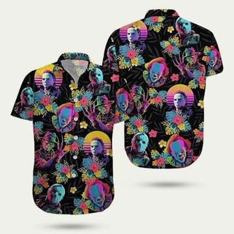 Horror Movie Characters Tropical Floral Hawaiian Shirt | Newhawaiianshirts CA