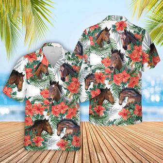 Horse Hawaiian Flowers Hawaiian Shirt Summer Gifts | Newhawaiianshirts CA