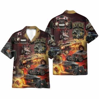 Hot Rod Car On Fire Hawaiian Shirt | Newhawaiianshirts UK