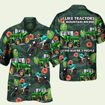 I Like Tractors And Mountain Biking Style Hawaiian Shirt | Newhawaiianshirts AU