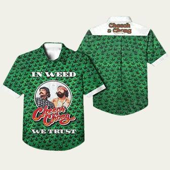 In Weed Cheech And Chong We Trust Green Hawaiian Shirt | Newhawaiianshirts UK