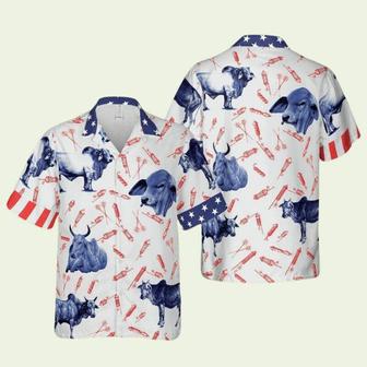 Independence Day Fire Cracker Brahman Pattern Hawaiian Shirt | Newhawaiianshirts AU