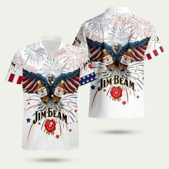 Independence Day Jim Beam Usa Flag Hawaiian Shirt | Newhawaiianshirts DE