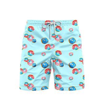 Independence Day Of July Outfit Donuts Patriotic Beach Shorts For Men | Newhawaiianshirts UK