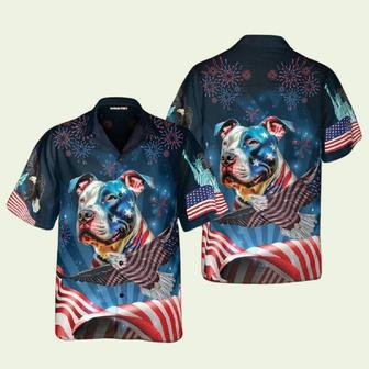 Independence Day Of July Outfit For A Pitbull Dog Hawaiian Shirt | Newhawaiianshirts CA