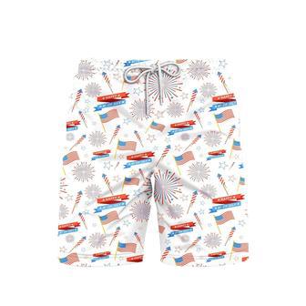 Independence Day Of July US Pattern Patriotic Beach Shorts For Men | Newhawaiianshirts AU