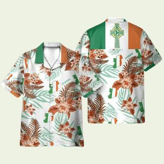 Irish Celtic Cross Shamrock Ireland Proud Hawaiian Shirt | Newhawaiianshirts UK