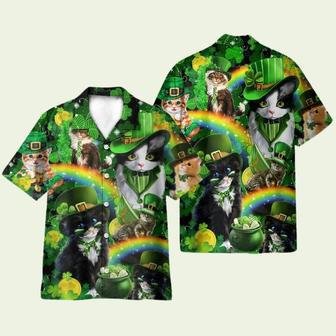 Irish Saint Patricks Day Cats Shamrocks Shirt For Pet Lover Hawaiian Shirt | Newhawaiianshirts UK