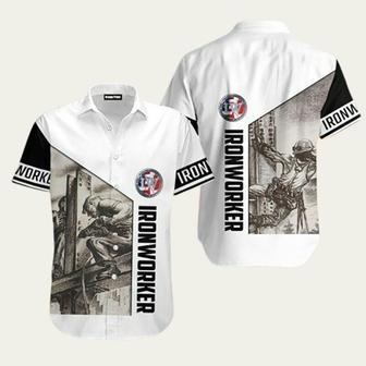 Ironworker Black White Hawaiian Shirt | Newhawaiianshirts