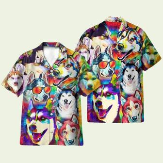 It Is A Husky Not A Freaking Wolf Colorful Pattern Hawaiian Shirt | Newhawaiianshirts UK