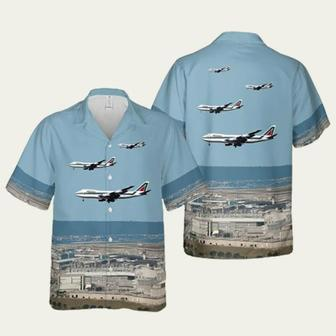 Italy Alitalia 747 At Leonardo Da Vinci Fiumicino Airport Hawaiian Shirt | Newhawaiianshirts