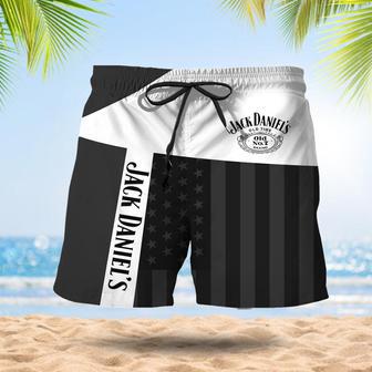 Jack Daniel's American Flag Pattern Swim Trunks | Newhawaiianshirts AU