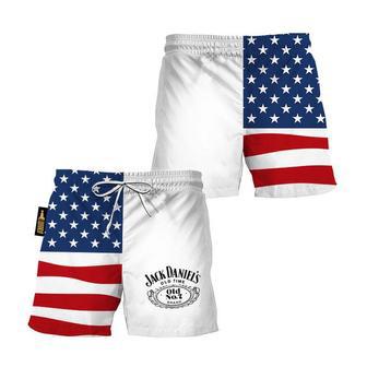 Jack Daniel's American Flag Swim Trunks | Newhawaiianshirts UK