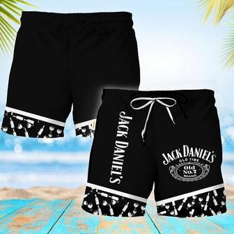 Jack Daniel's Bottle Pattern Swim Trunks | Newhawaiianshirts UK