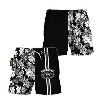 Jack Daniel's Flower Stripe Swim Trunks | Newhawaiianshirts DE