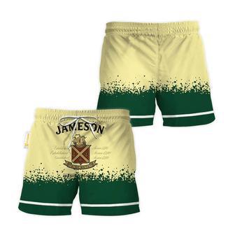 Jameson Beige Green Basic Swim Trunks | Newhawaiianshirts