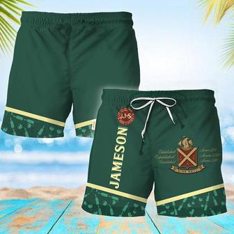 Jameson Bottle Pattern Swim Trunks | Newhawaiianshirts CA