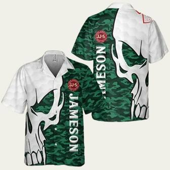 Jameson Irish Whiskey Skull Pattern Hawaiian Shirt | Newhawaiianshirts CA