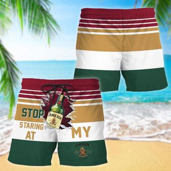 Jameson Stop Staring At Horizontal Striped Swim Trunks | Newhawaiianshirts DE