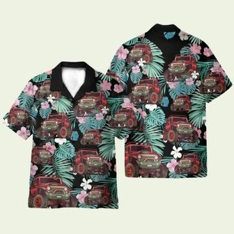 Jeep Car Tropical Flowers Pattern Hawaiian Shirt | Newhawaiianshirts