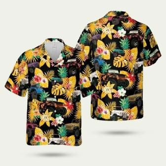 Jeep Pineapple Flowers Black Yellow Hawaiian Shirt | Newhawaiianshirts AU