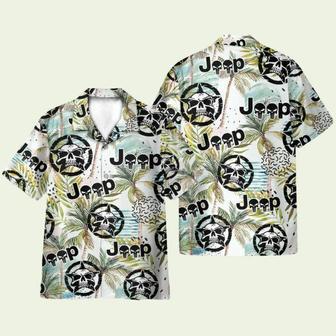 Jeep Skull Tropical Leaves Pattern Hawaiian Shirt | Newhawaiianshirts AU