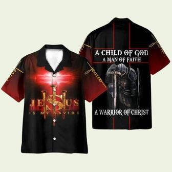 Jesus Is My Savior A Child Of God A Man Of Faith Red Hawaiian Shirt | Newhawaiianshirts AU