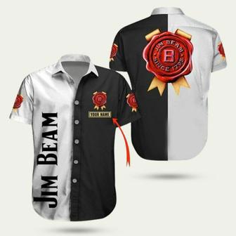 Jim Beam Black And White Hawaiian Shirt | Newhawaiianshirts CA