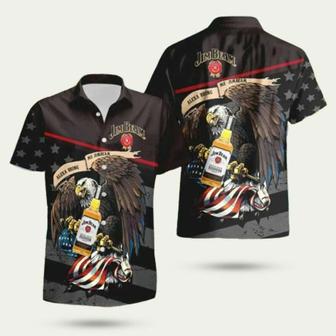 Jim Beam Eagle American Flag Hawaiian Shirt | Newhawaiianshirts DE