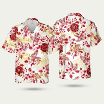 Jim Beam Flowers Pattern Hawaiian Shirt | Newhawaiianshirts CA