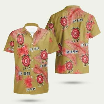 Jim Beam Lover Gift Palm Leaves Pattern Tropical Hawaiian Shirt | Newhawaiianshirts CA