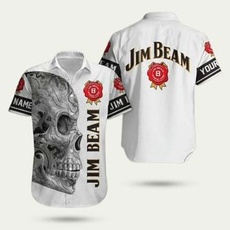 Jim Beam Whiskey Skull Hawaiian Shirt | Newhawaiianshirts AU