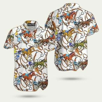 Kentucky Derby Harness Racing Horses Wearing White Hawaiian Shirt | Newhawaiianshirts AU