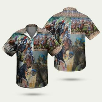 Kentucky Derby Horse Racing Pattern Hawaiian Shirt | Newhawaiianshirts DE