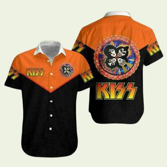 Kiss Band Orange And Black Color 2024 Trending Hawaiian Shirt | Newhawaiianshirts AU