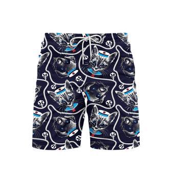 Kitten Puppy Sailor Beach Shorts For Men | Newhawaiianshirts UK