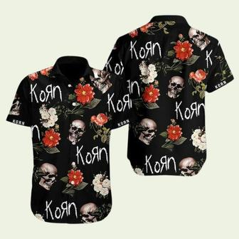 Korn Skull Flower Trending Hawaiian Shirt | Newhawaiianshirts CA