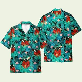 Ladybug In Tropical Green Leaves Hawaiian Shirt | Newhawaiianshirts AU