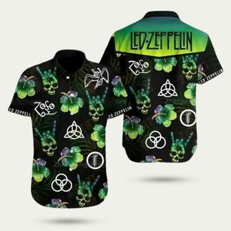 Led Zeppelin Band Skull Hawaiian Shirt | Newhawaiianshirts AU