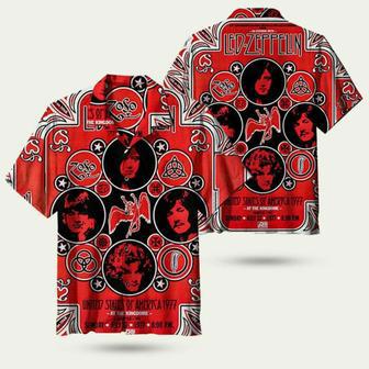 Led Zeppelin Red Pattern Hawaiian Shirt | Newhawaiianshirts UK